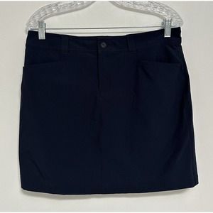Eddie Bauer Sz 6 Skort Navy Blue Skirt Inner Shorts Stretch Golf Travel Pockets